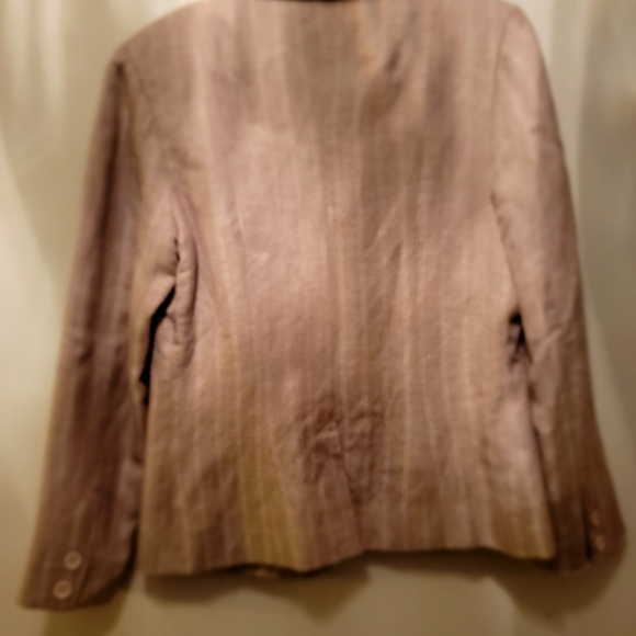 ID COLLECTION Linen Blazer, Size: 4, Color: Tan and striped cream. - Picture 5 of 5